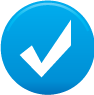 blue circle with white check mark icon