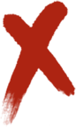 large red X icon