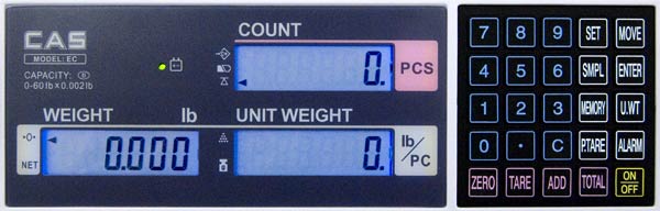 cas ec counting scale keypad
