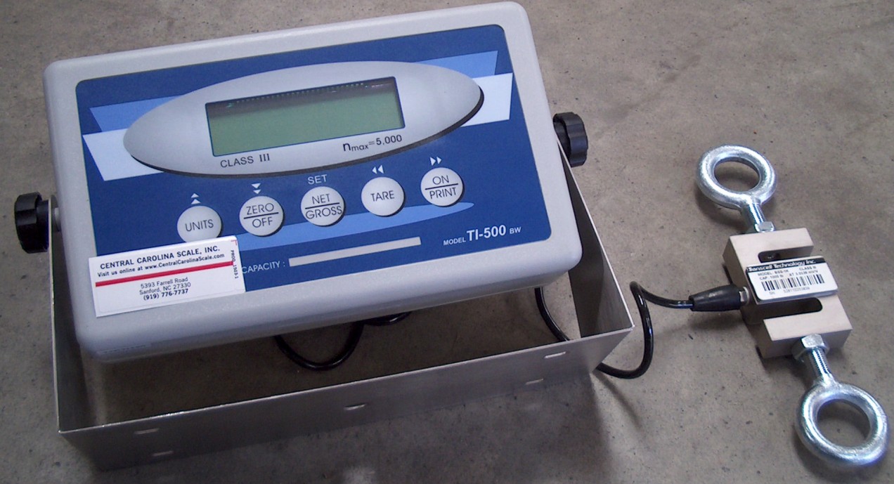 2500 lb. Digital Readout with Load Cell including eyebolts